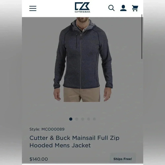 Cutter & Buck hoodie.Men medium.Grey,red trim , embroidered trim ,front zip - Picture 13 of 13